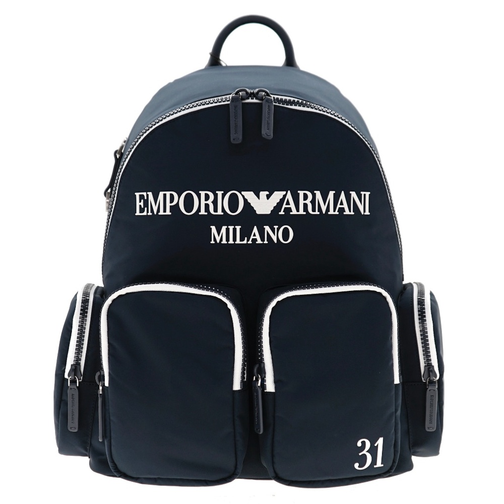 Emporio Armani Backpack No. 31 Navy Blue Nylon New - Picture 1 of 6